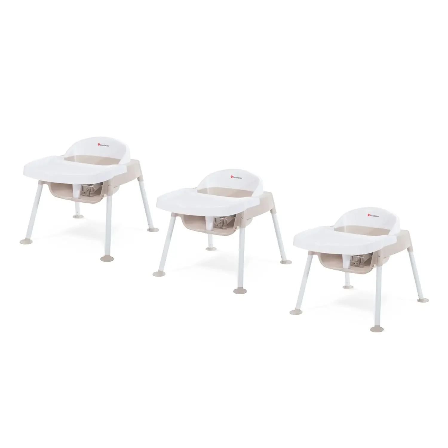 Secure Sitter Feeding Chairs Multipack, No-Tip Feet, 3-Point Adjustable Harness, Removable Tray, Easy to Clean, Stackable Feedin