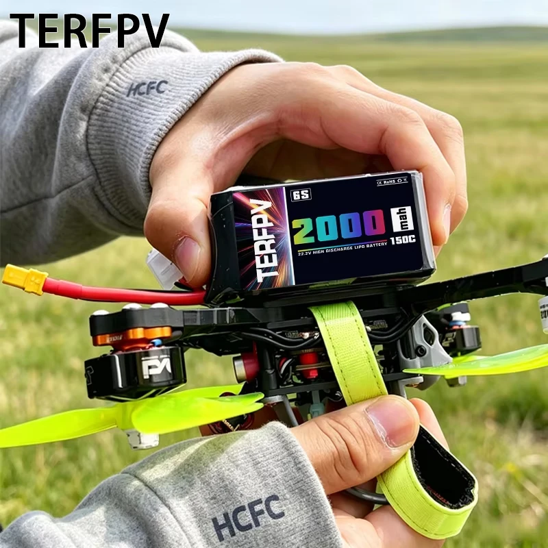 1/2pcs TERFPV 6S Lipo Battery 1400mah 1680mah 2000mah 22.2V 150C With XT60 Plug for RC FPV Drone Quadcopter Helicopter Airplane