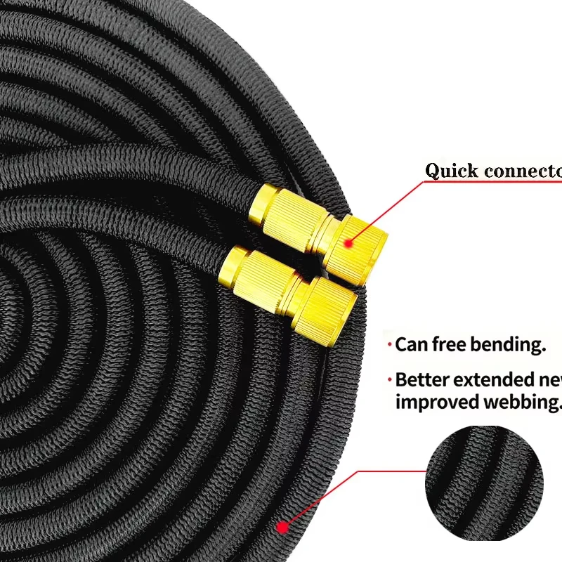 Gardening Irrigation Tool Expandable Magic Hose Flexible Water Pipe High-Pressure Car Wash Cleaning Nozzle 25FT-150FT
