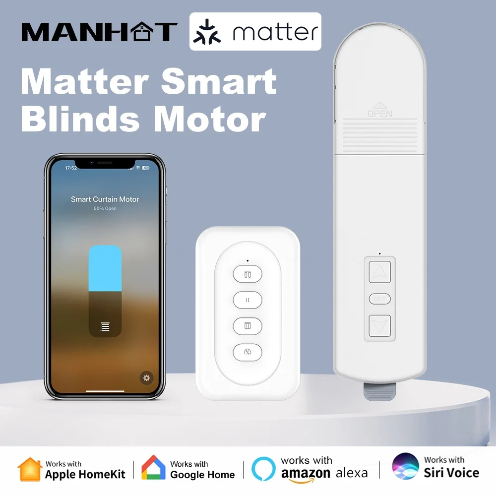 

Умный Wi-Fi мотор для цепных жалюзи и рулонных штор с управлением через приложение, совместимый с Apple HomeKit, Alexa и Google Home