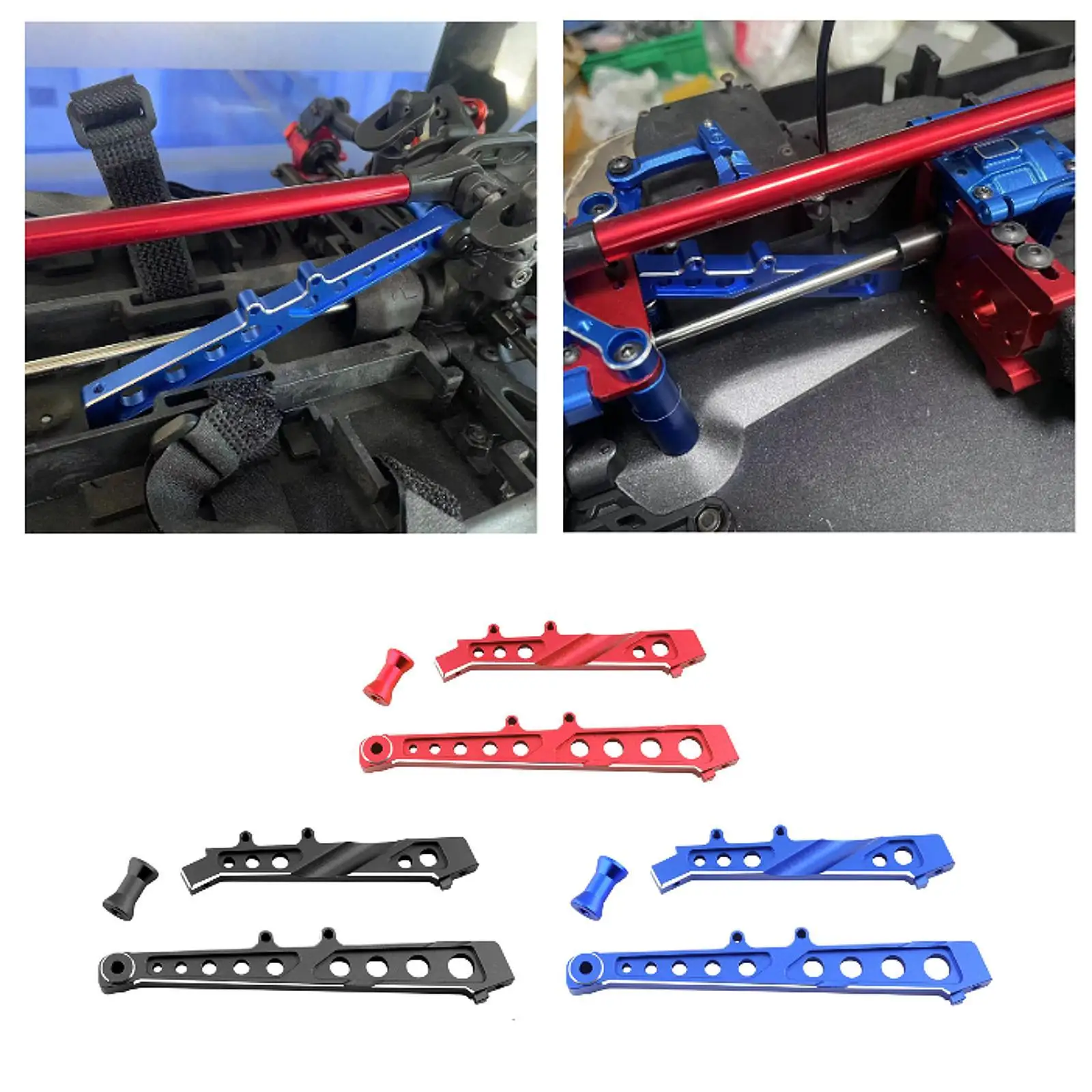 Metal Front and Rear Chassis Brace Front Rear Support Frame High Performance RC Car Parts for 1/7 Infraction 6S Blx Ara109001