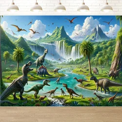 Dino Adventure Jurassic Dinosaur World Banner - Bedroom, Living Room, Home Office Decor, Perfect Photography Backdrop