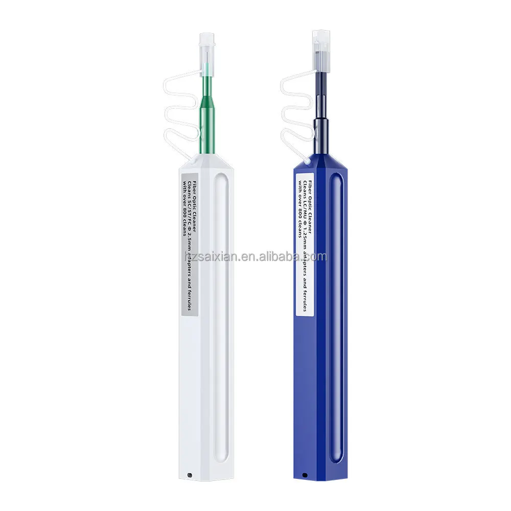 Factory LC/SC/FC/ST One-Click Cleaner Tool 1.25mm and 2.5mm Fiber Optic Cleaning Pen 800+ Cleans Fiber Optic Cleaner