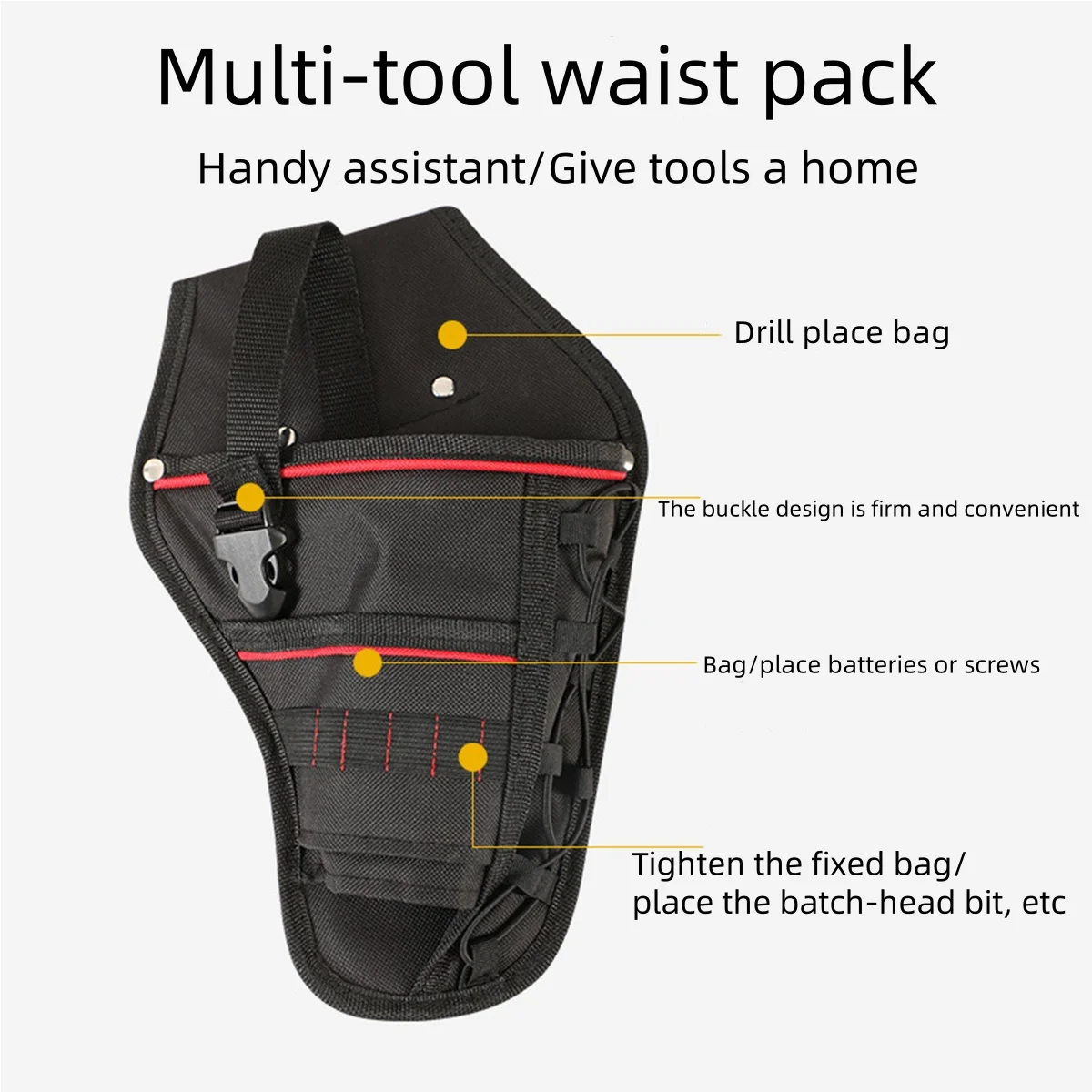 Tool Waist Bag Maintenance Tool Bag, Electrician Pocket Storage Electrician Bag Tool Bag Waist Bag for Daily Carrying   4.9