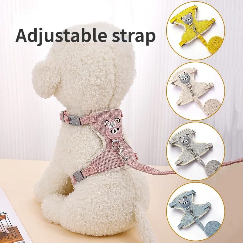 

Cute Rabbit Harness and Leash Set Bunny Pet Accessories Vest Harnesses Dog and Cat Leashes Outdoor Walking Pets Supplies, Newest
