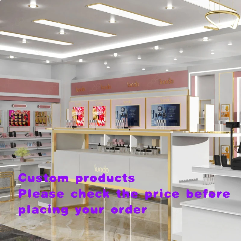 custom.Luxury Cosmetic Layout Design White Customizable Materials Essential Oil Cabinet Easy Cleaning Perfume Storage Show