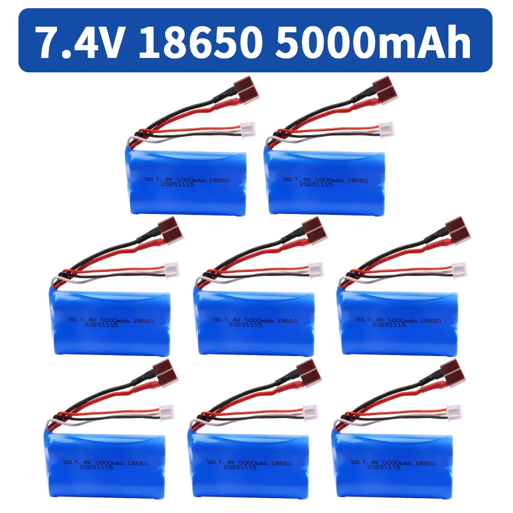 7.4V 5000mAh 18650 Li-ion battery with charger for SCY-16201PRO SCY-16101PRO SCY-16102PRO SCY-16103PRO 1/16 R/C cars truck parts