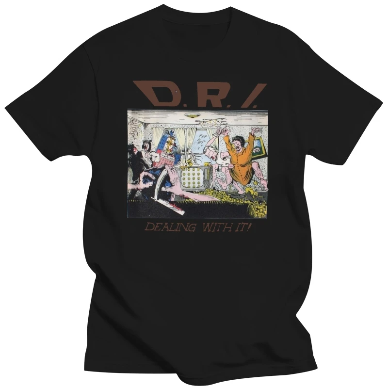 D.R.I. DEALING WITH IT CROSSOVER SUICIDAL TENDENCIES S.O.D. NEW WHITE T-SHIRT Cotton Cool Tops O Neck Tee Shirt