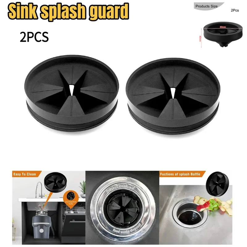 Disposal Splash Guard Garbage Stopper For InSinkErator Black Rubber Quiet Collar Sink Baffle Reduce Disposer Noise Antimicrobial