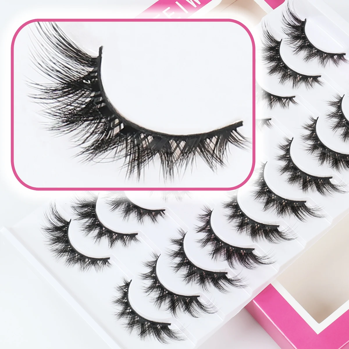 

Xuanfeiwu Fluffy Eyelashes Manga Cluster Fox Cat Eye DIY Strip False Eyelashes Fluffy Elf Makeup Cluster Eyelashes Eye Tail Lengthening Slanted Flying Eyelashes