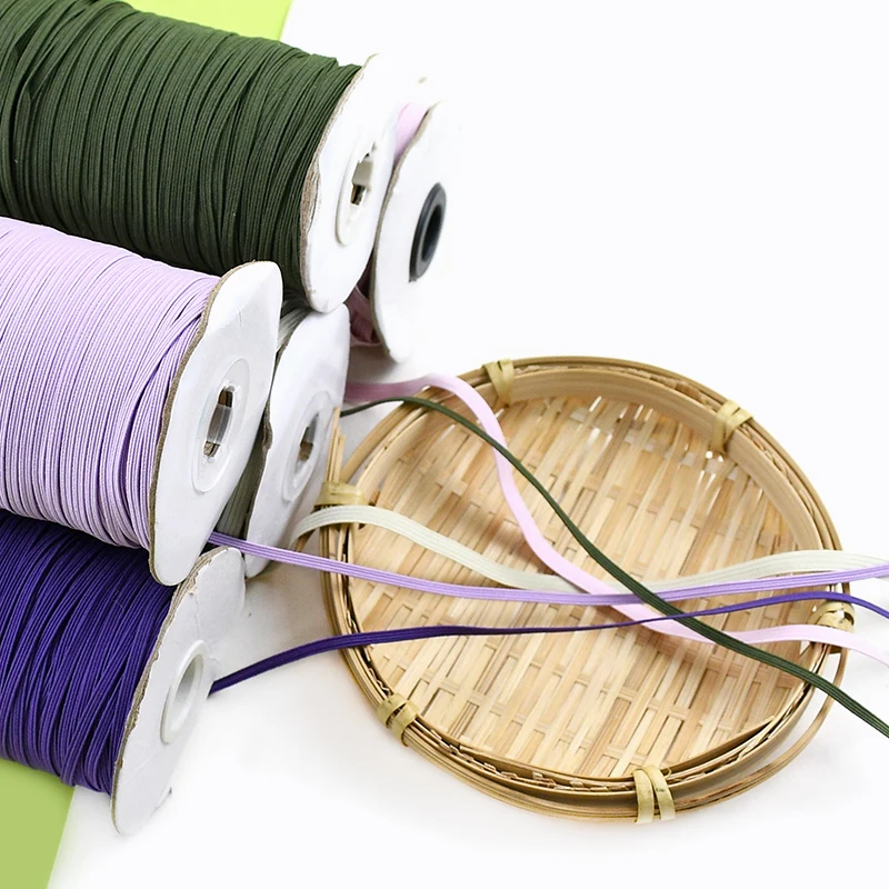 

10/20M 3/6mm Flat Elastics Band for HairBand Bungee Cord Elastic Shoelaces Underwear Ribbon Strap Sewing Belt Pants Rubber Bands