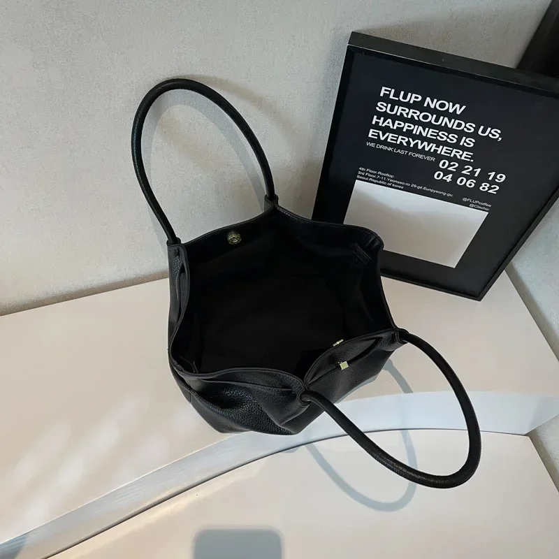 New Premium Lychee Pattern Tote Bag Large Capacity  Underarm Single Shoulder Bag Soft PU Leather Commute Bag Tote Bag for Women