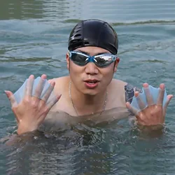 1Pair Unisex Frog Type Silicone Girdles Swimming Hand Fins Flippers Finger Webbed Gloves Paddle Water Sports Accessories