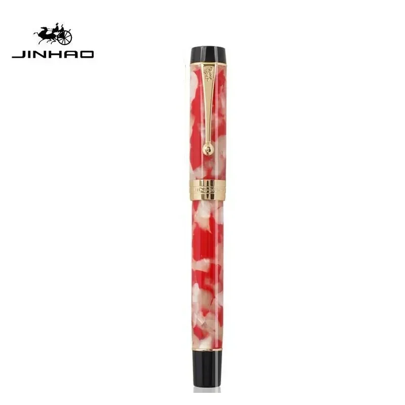 Imagem -02 - Jinhao Centennial Resin Fountain Pen Nib Fine 18kgp Clipe de Ouro Caneta Presente Negócios Escola Material de Escritório Papelaria pk 9019 100