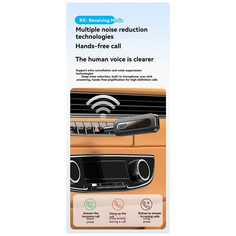 APPLIA-Audio Ricevitore Trasmettitore Adattatore Wireless 2In1 BT 5.5 Con Microfono Musica Stereo Auto TV PC Aereo