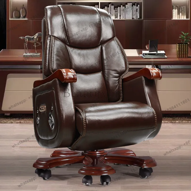 Leather Electric Home Comfort Computer Chair Sedentary Airbag Massage Office Chair