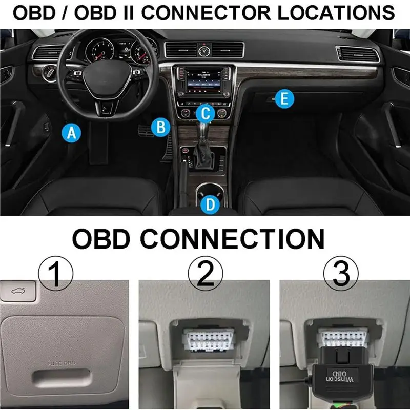 AB56-4X Dash Cam OBD Hardwire Kit,Dash Camera USB Type C Hardwire Kit With OBD Power Cable For Dashcam 12-24V To 5V/3A view 6