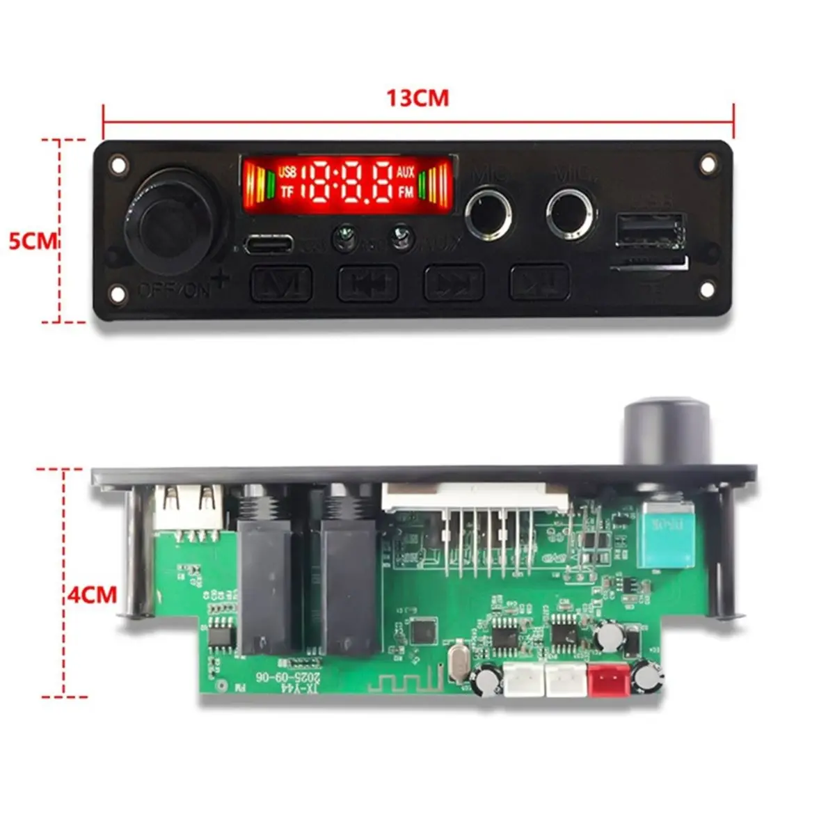 DC3.7V-5V BT5.3 MP3 Decoder Board 10W Amplifier MP3 Player Support Call Recording 3.5mm USB TF FM Large Remote Control