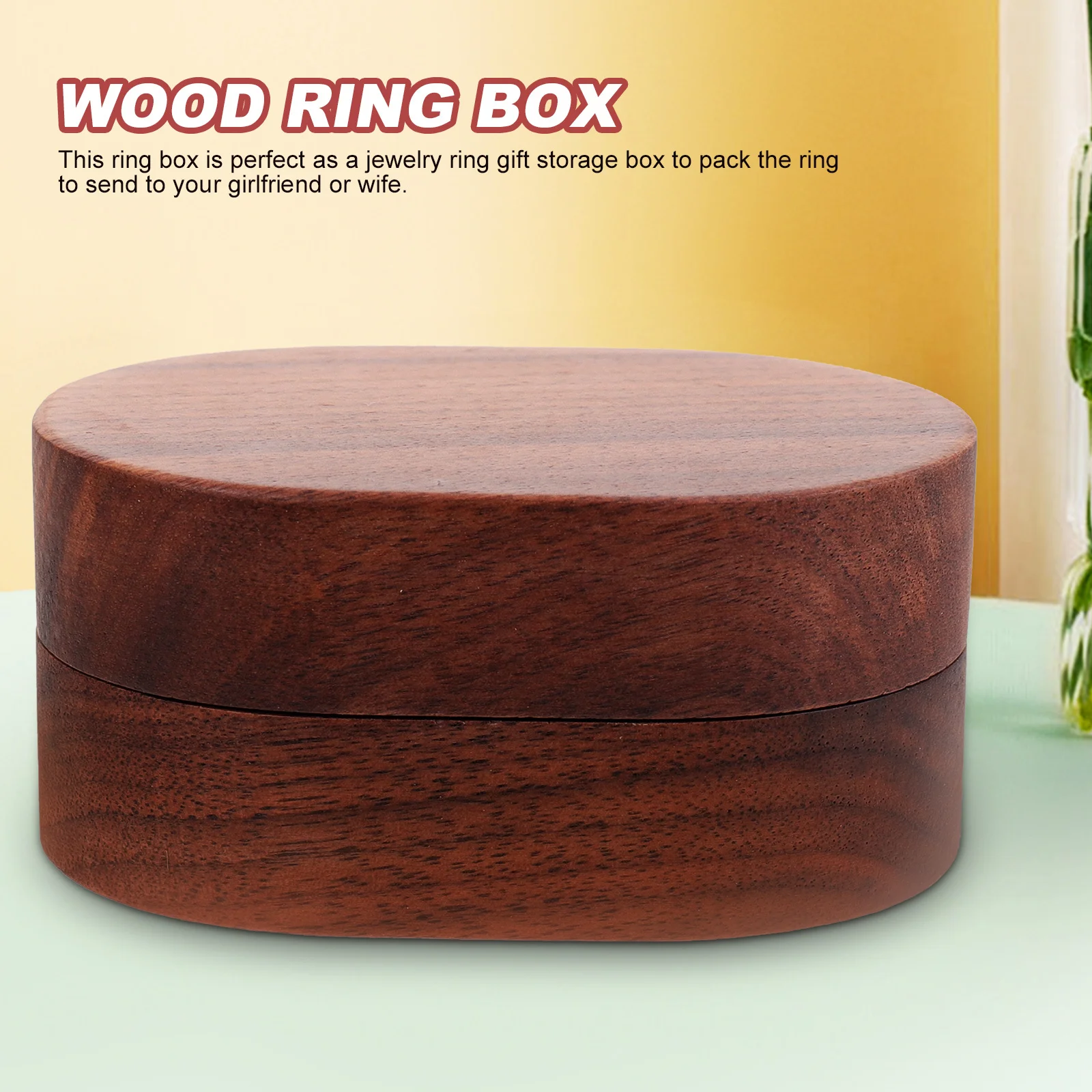 ريفي الصلبة الخشب خاتم صندوق مجوهرات الخطوبة حقيبة للتخزين مثالية لخواتم اقتراح الزفاف هدية صندوق خاتم الخطوبة #1