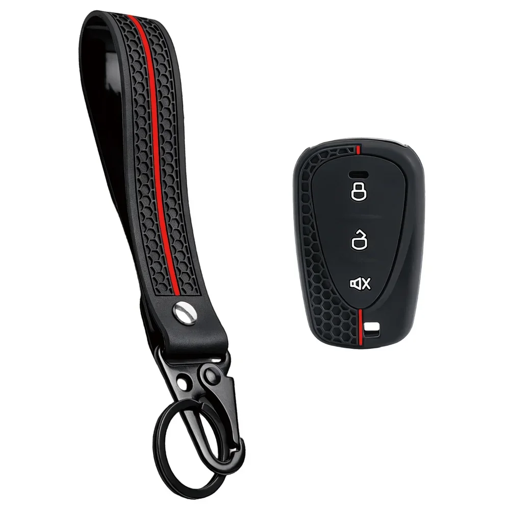 Embossed Hex Fob Guard With Keychain For SYM XS150T-9/2A Joymax Z300 Cruisym 150 FNX 2020 Lightweight 3 Button Key Cover