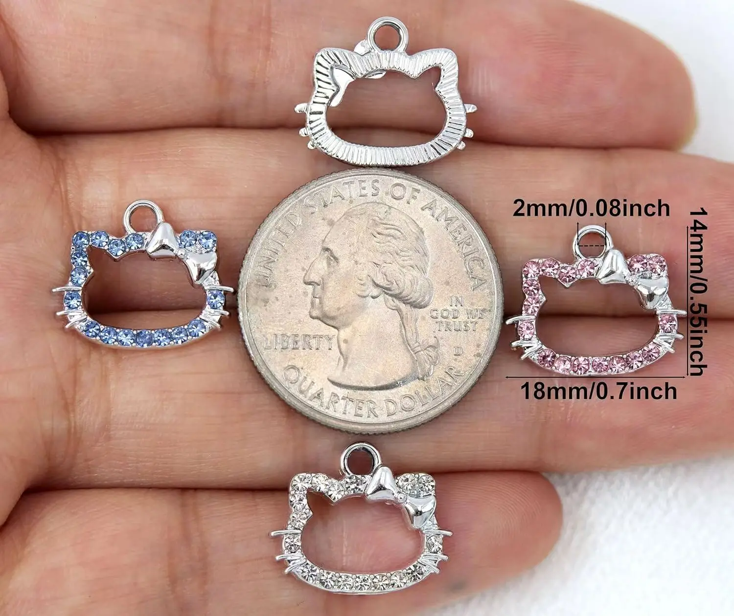 

12pcs Hello Kitty Charms for Earrings, Bracelets, Pendants, Necklaces, Stitch Markers, Crafts, Animal Charms for Jewelry Making