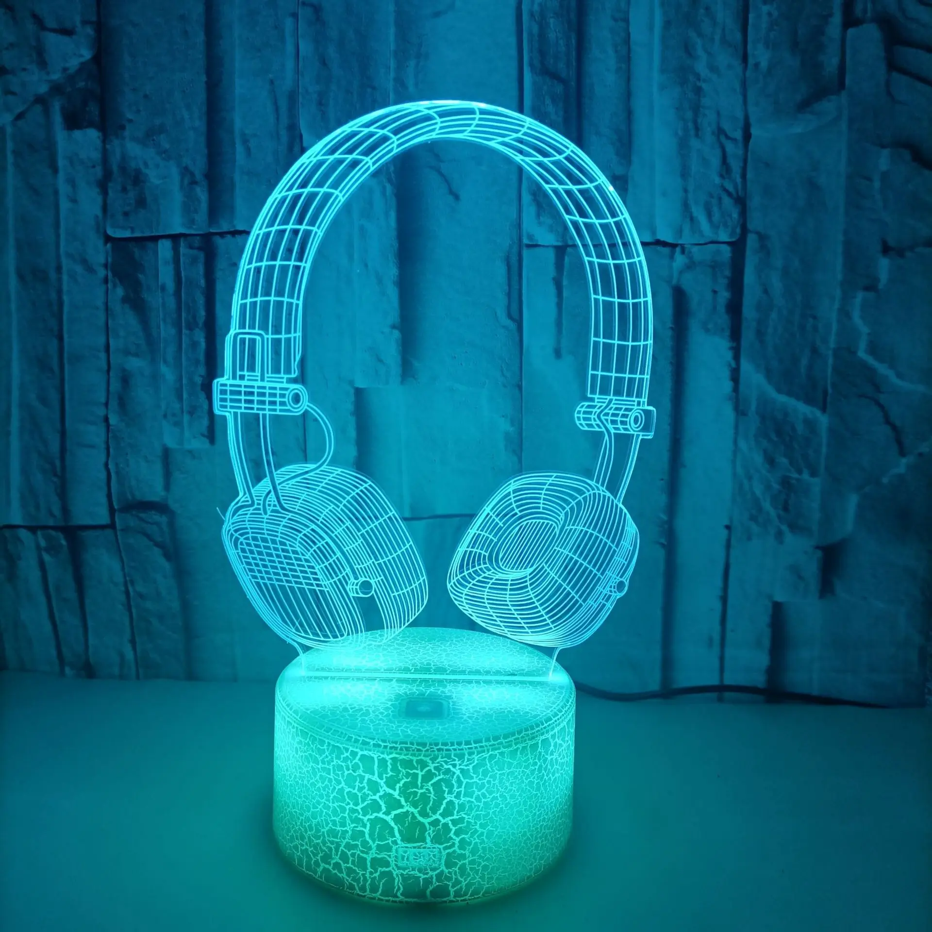 Auriculares Nighdn luz nocturna, lámpara de ilusión LED 3D, 7 colores cambiantes, decoración de iluminación para sala de juegos, regalos de cumpleaños para niños y niñas