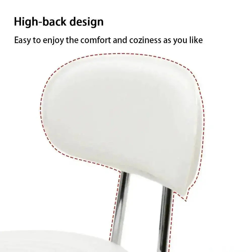 Round Shape Adjustable Salon Stool with Back and Line White Taburete Con Ruedas Cadeira De Barbeiro Salon Equipment Furniture