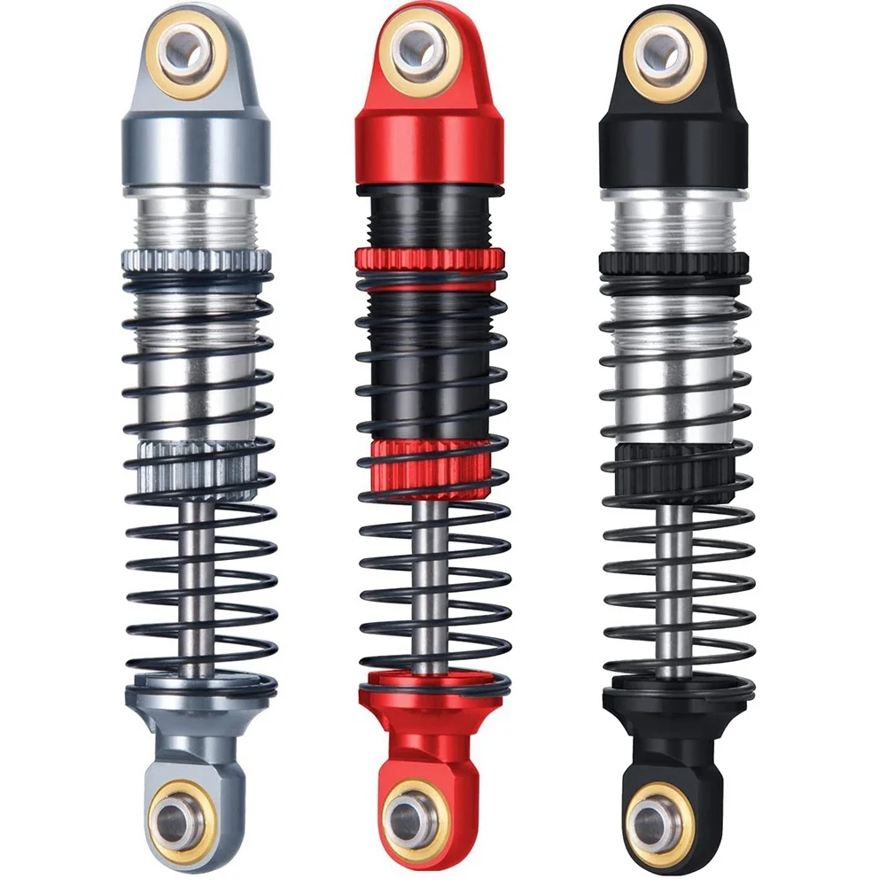 B78B-Spare Parts 4 Pcs For 1/18 TRX-4M Simulation Climbing Model Car Aluminum Alloy Shock Absorber Can Be Filled With Oil,Silver
