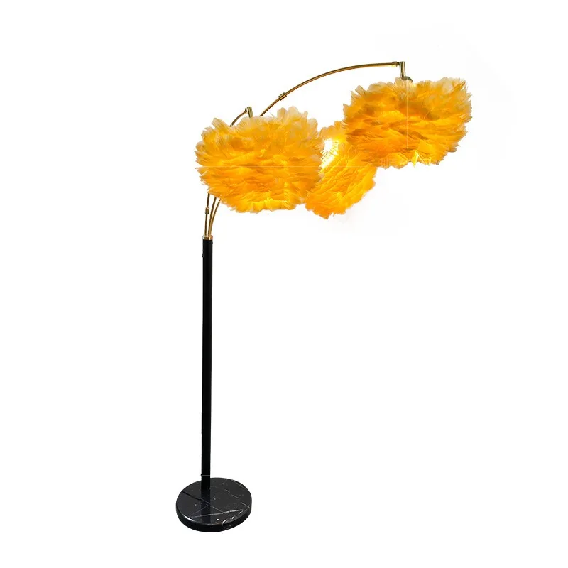 Feather Floor Lamp, Living Room Sofa Lamp, Internet Famous Ledins Style Minimalist Bedroom Bedside Lamp, Vertical