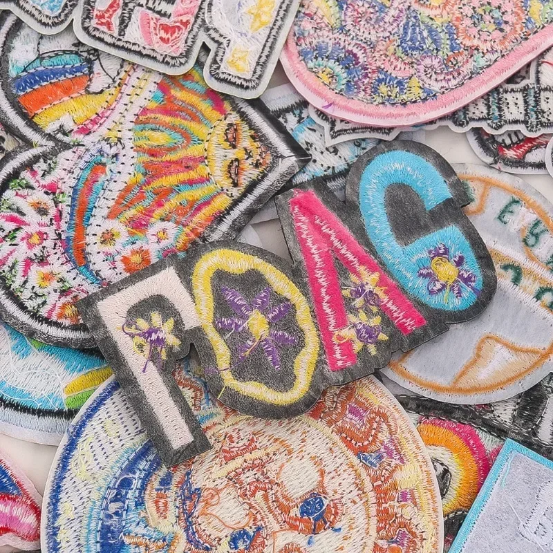 

Cartoon Hip Hop Patches Wind Peace Rainbow Love Pattern Embroidery Cloth Sticker Cross-border Set Clothing Accessories Adhesive