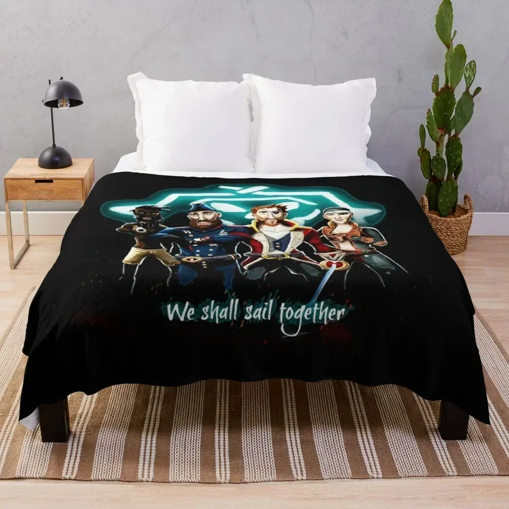 

We Shall Sail Together pirate chibi Throw Blanket Cozy Light Blanket for Travel Camping Picnic