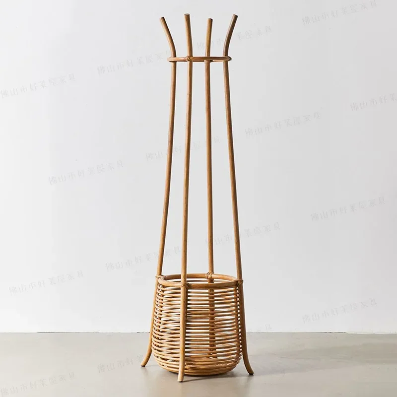 

Rattan floor hangers, Nordic rattan coat racks, household storage, simple and multi-functional vertical shelves