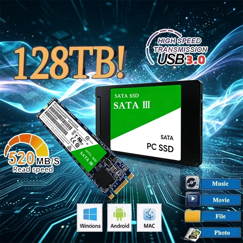 Disco de estado sólido para PC, SSD para computadora portátil, microcomputadora de escritorio, 2.5 pulgadas, alta velocidad, 500G, 1TB, 2TB, disco duro interno HDD, Sata3