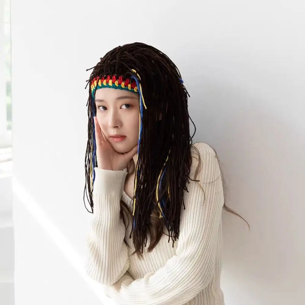 

Creative Warm Long Dreadlocks Knitted Hat Reggae Thick Dreadlocks Wig Soft Stretchy Pullover Cap Halloween Party