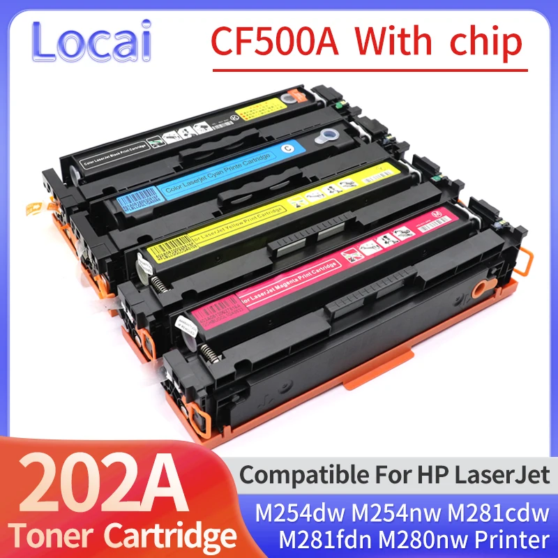 

1pcs 202A CF500A Toner Cartridge Compatible for HP Laserjet Pro M254dw M254 M254nw M281cdw M281fdn M280nw Printer Color Toner