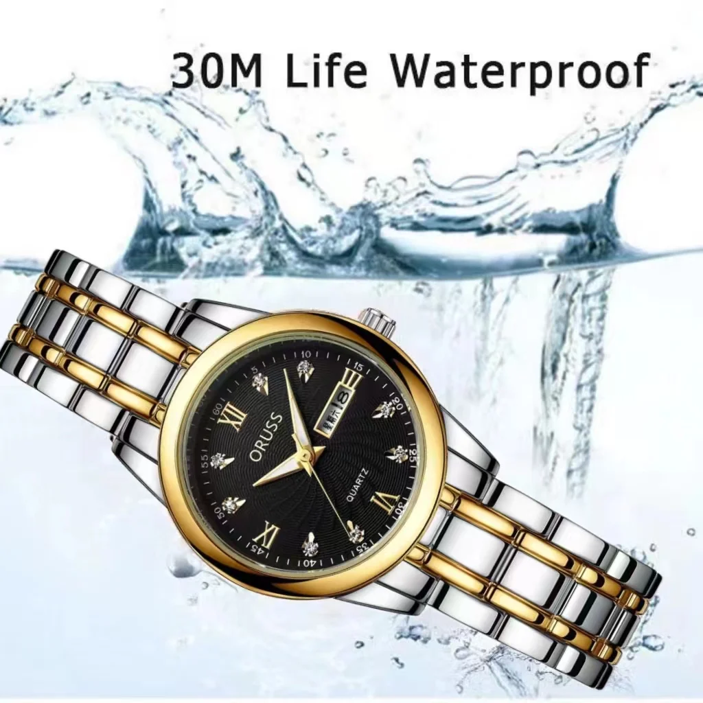 ORUSS Original Luxury Quartz Luminous Watch Women's Watch for Lady Fashion Wristwatches Stainless Steel Waterproof Freeshiping