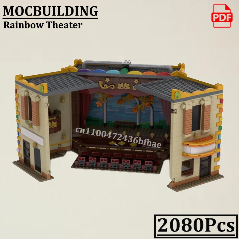 

Rainbow Theater City Buildings Street View Model MOCBUILDING Creative Construction Bricks Toys Gift