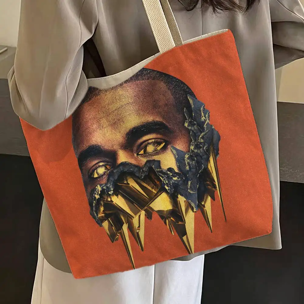 

Kanye West YE Funny Print Shopping Bag Eco Shopper Cotton Jute Bag Reusable Bag Foldable Reusable Sac Tissu