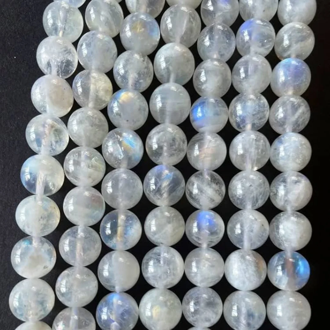 

Бусины из белого лунного камня 6/8/10 мм, натуральные круглые полудрагоценные камни, гладкие бусины из белого лунного камня, для изготовления украшений своими руками