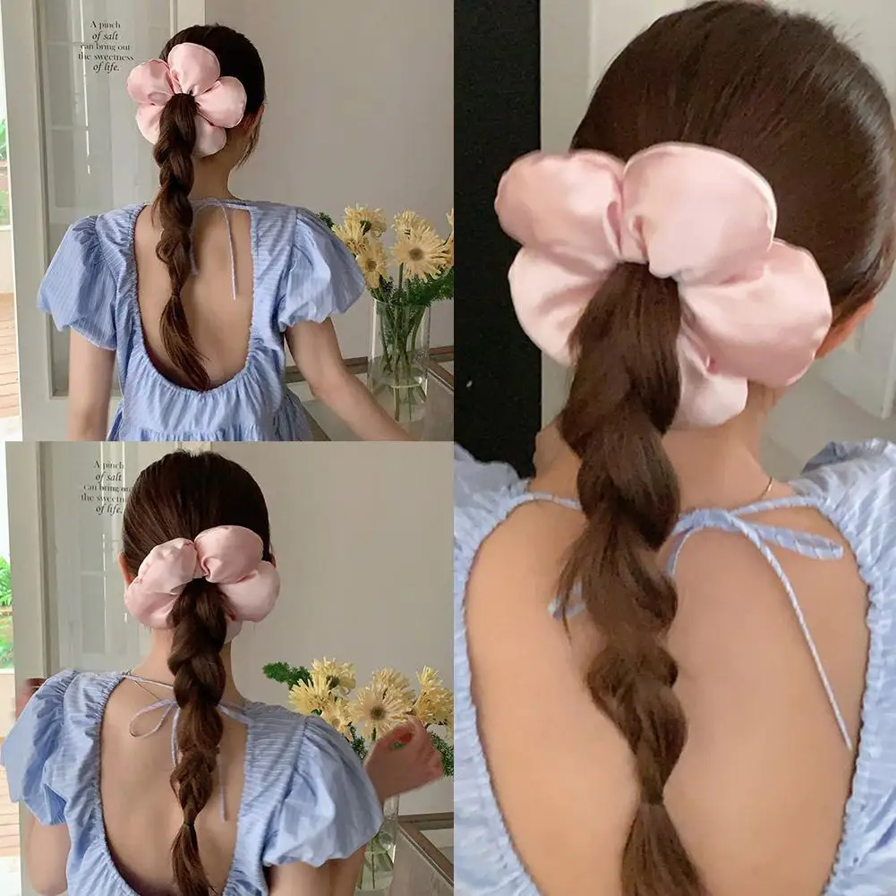 

2024 Korean Creative Exaggerated Flower Scrunchie Headdress Women Girl Trendy Design Elastic Hair Band Vacation Hair Accessories