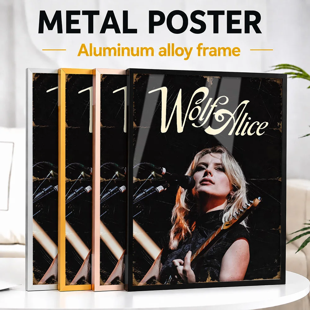 Wolf Alice Performing Live Framed Metal Poster Personalized Recording Tribute Wall Art Ideal For Vinyl Collectors In Music Room