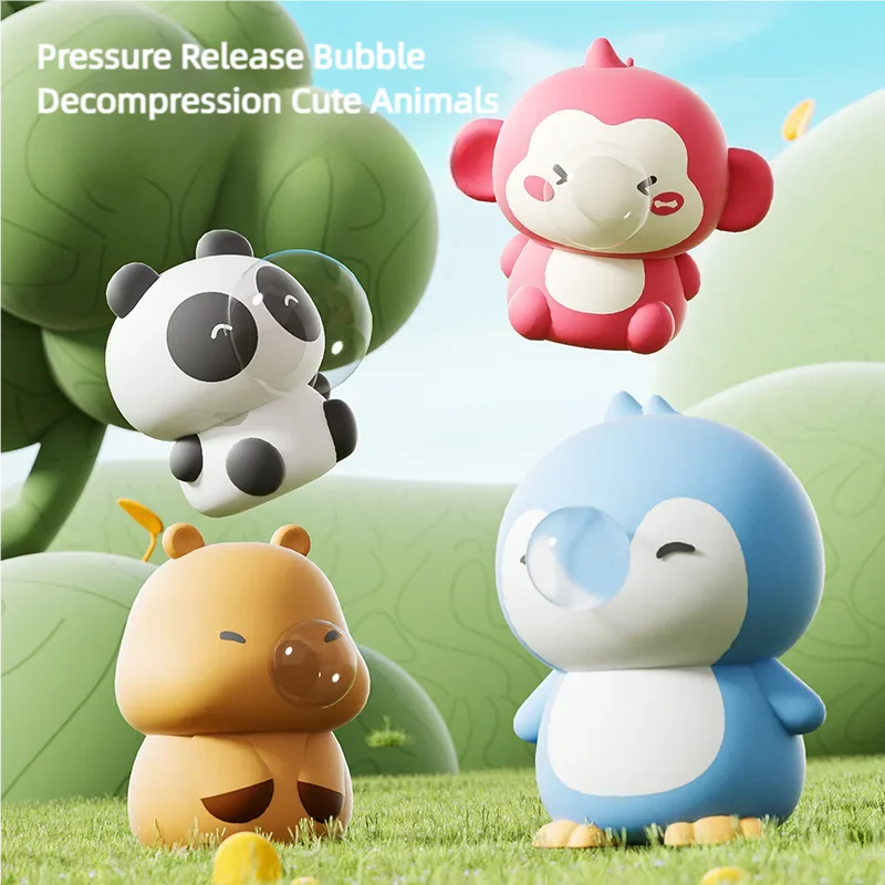 Cute Capibara Animal Spitting Bubbles Squish Squeeze Toy Anxiety Stress Relief Sensory Antistress Toys For Adults Kids Toys Gift