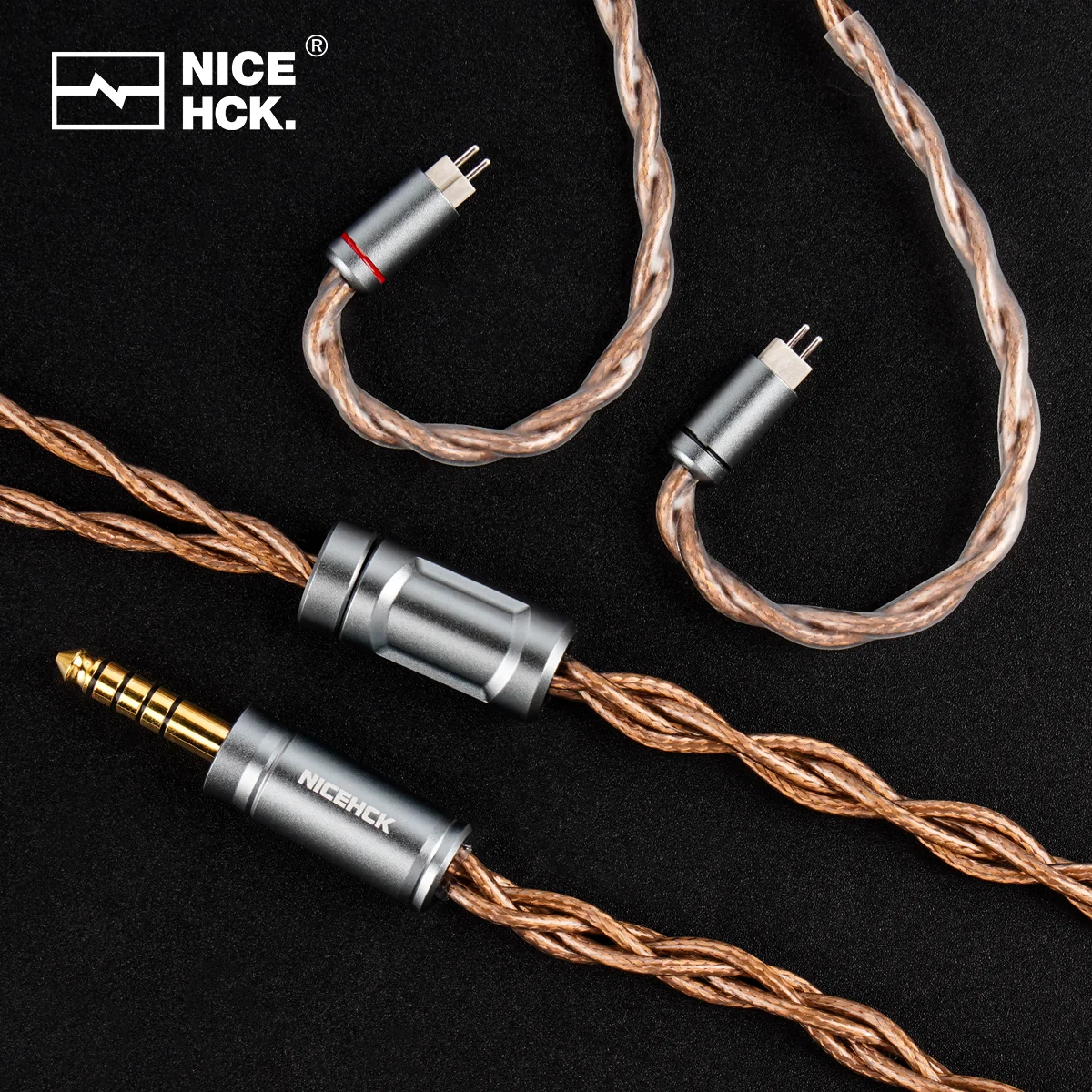 

NICEHCK CsgOrpheus 8N Copper Plated Silver Gold Wire HiFi Earphone Cable OFC 4.4mm Plug for Davinci NX8 Que Cantor 81T ANVIL114