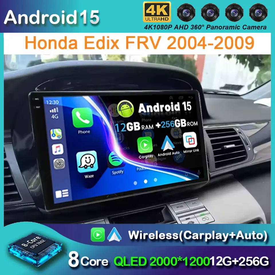Android 15 For Honda FRV FR-V EDIX 2004 - 2009 Monitor Screen Auto