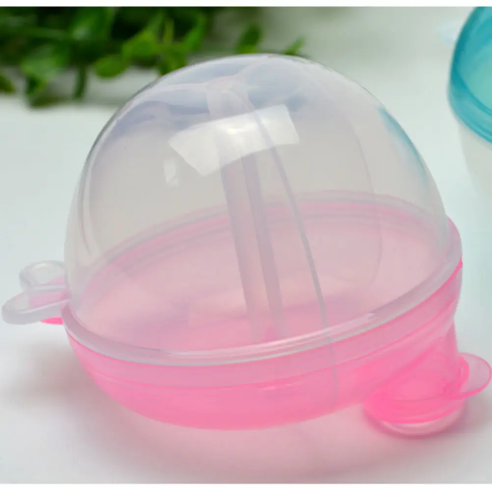 Milk Powder Dispenser Three Grid Portable Large Capacity Leak Proof Baby Formula Storage Box Feeding Container Pink