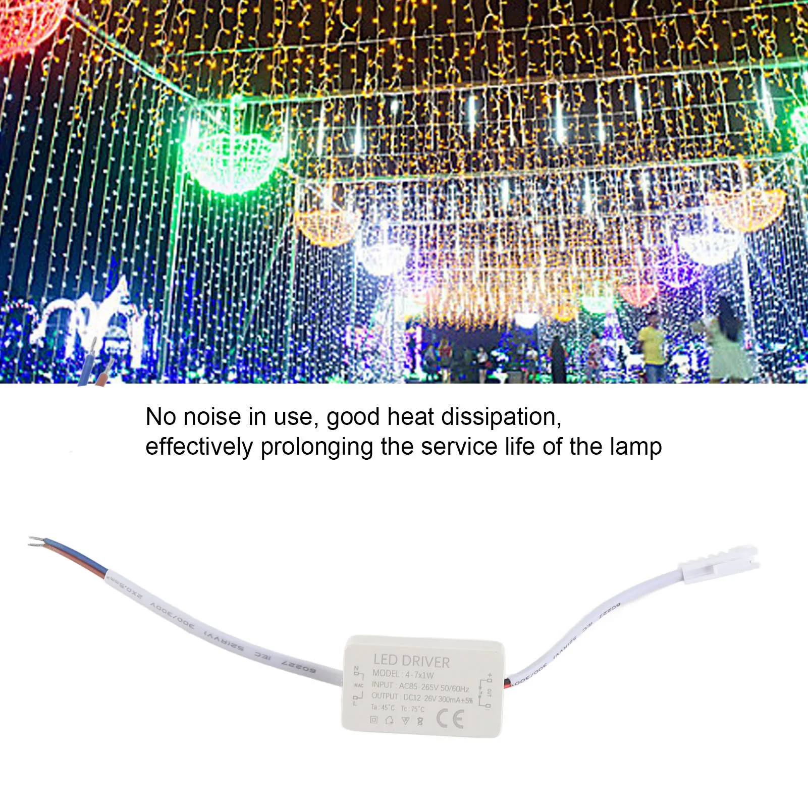 LED Driver  4‑7X1W LED Driver Constant Current 300mA Input AC85‑265V Output DC12‑26V Power Supply