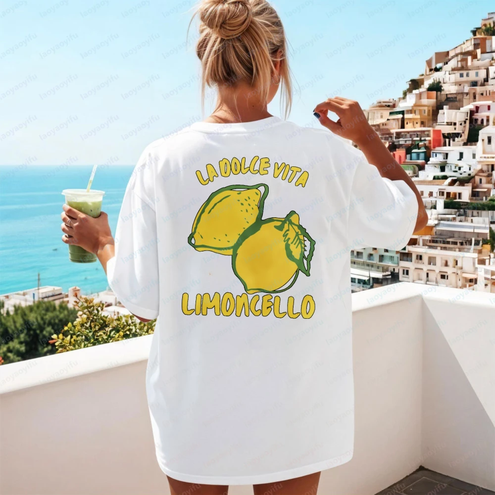 Limoncello La Dolce Vita Retro Lemon Italian T-Shirt Tomato Girl Summer Amalfi Coast Shirt Trendy Coastal Granddaughter Tee Tops