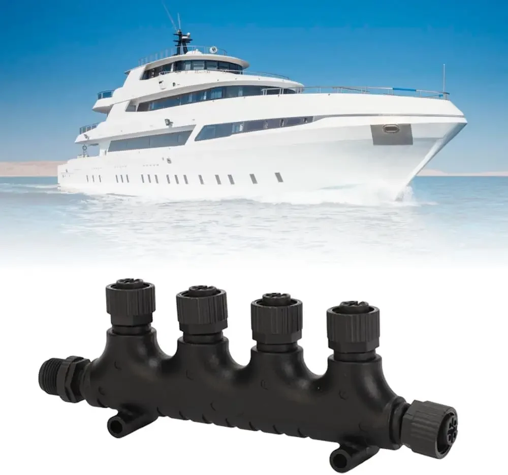 SC_N2K-6PT For NMEA 2000 4 port tee connector, N2K multiport T adapter 5 pin IP67 compatible with Simrad B&G Navico networks