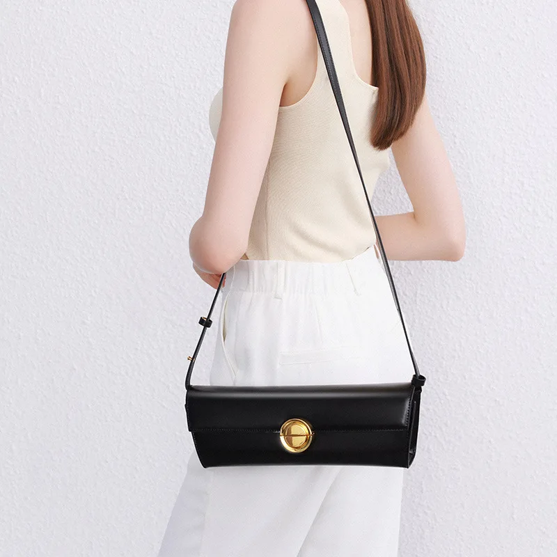 ZR DIARY Leather Shoulder Bags Women Solid Hand Carry Purse Falp Pocket Irregular Shape Lady Simple Hnadbags 2262