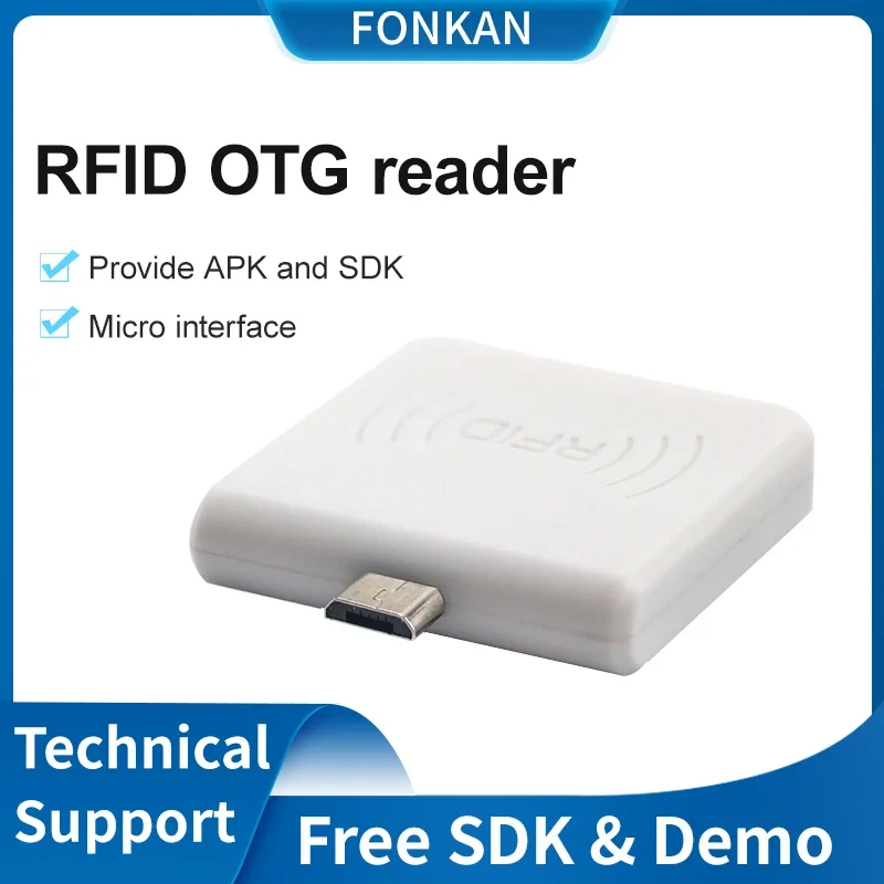 865-868MHz EPC GEN2 UHF RFID Mini USB OTG Pocket Reader Writer Support Android Mobile